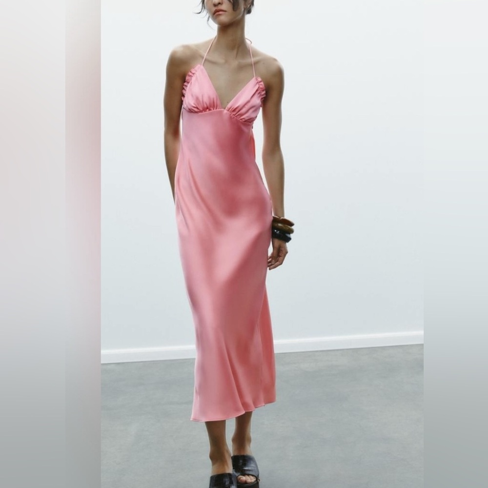 Zara Pink Satin Chemise - Picture 12 of 12